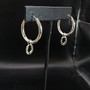 These are 14k gold hoops have a horseshoe dangle. Can be ordered any metal with either stirrup or horseshoe dangle. Note Sterling silver is not has strong as gold.