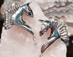 Fantasy horse earrings with posts