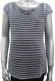 Style # RC812 Crochet stripe vest INTERNET SPECIAL