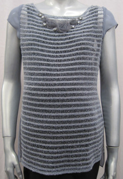 Style # RC812 Crochet stripe vest INTERNET SPECIAL