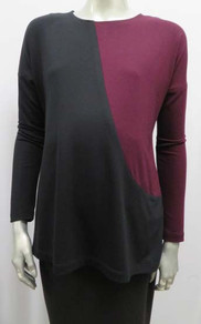 Style # F354 Top with curved contrast inset