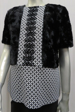 Style # 631 faux fur trimmed top