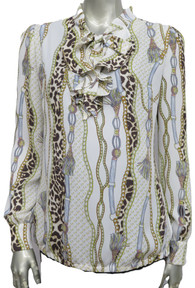 Style # 822 Top with ruffled placket