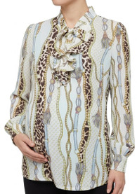 Style # 822 Top with ruffled placket