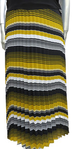 Style # 027 ors Black/mustard sunburst pleated skirt