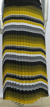 Style # 027 ors Black/mustard sunburst pleated skirt