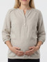 Light beige linen-look raglan detail maternity top  Sold out