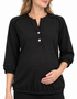 Black linen-look raglan detail maternity top