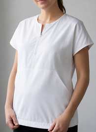 White flex fabric maternity top