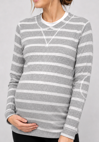 Crinkle  stripe maternity top
