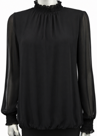 Smocked neck maternity shirt