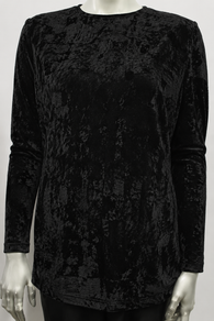 Black crushed velvet maternity sweater with velvet matching yoke