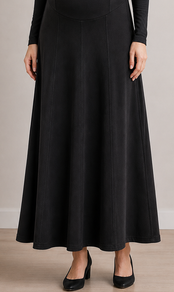 Long 8-panel A-line maternity skirt
