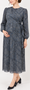 Blue snake metallic print maternity dress
