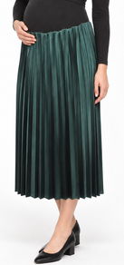 Satin box pleat maternity skirt for dressy occasions