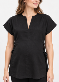 Rayon linen blend maternity vest with side tie laces