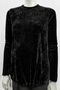 Black velour drawstring maternity top