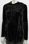 Black hooded velour maternity top