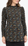 Printed velour maternity top with shirred sleeves
