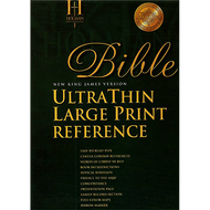 NKJV UltraThin Large Print Reference Bible (Black Bonded Leather - Thumb Indexed)