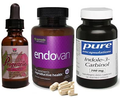 Bioidentical Natural Progesterone Skin Oil, Endovan, Indole-3-Carbinol 400 mg 60 caps