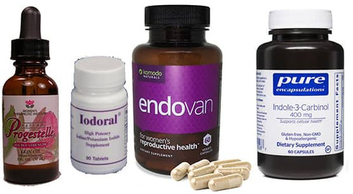 Progestelle Natural Progesterone, Iodoral 12.5 mg 90 tablets, Endovan, Indole-3-Carbinol