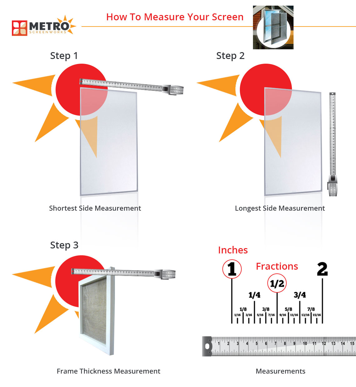 Our guide to measure your current window screens accurately. 