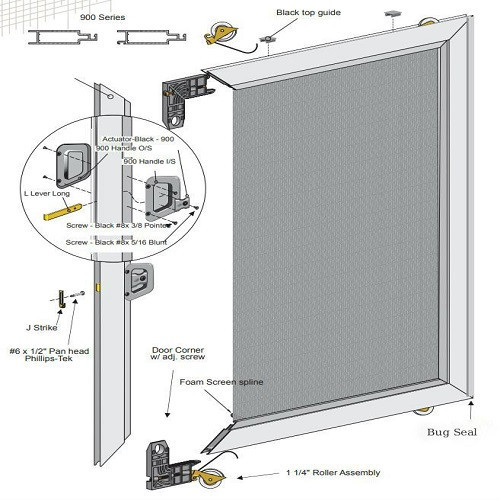 Classic Sliding Screen Door Unassembled