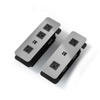 Cove - Clamp Mount (2 or 3 Power Above with Active USB plus Power Below) (COV-21-S-108) Silver Pearl