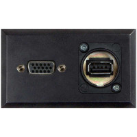 Telecom Plate with (1) 15 Pin HD VGA F/F and (1) USB Universal A/B