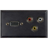 Telecom Plate with (1) 15 Pin HD VGA F/F and (1) RCA Red, White, and Yellow F/F