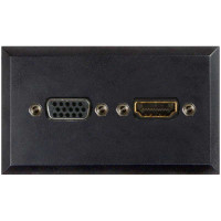 Telecom Plate with (1) 15 Pin HD VGA F/F and (1) HDMI F/F