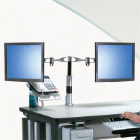 Desk Mount LCD Dual Arm Pivot