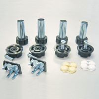 Camar Metal Levelers with Plastic Sockets and Screw Mount Clips