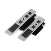 Cove - Screw Mount (2 or 3 Power with Active USB Ports plus Data) (COV-2U-S-D-B-108) Silver Pearl