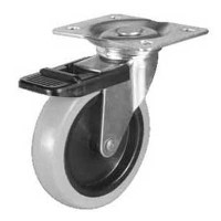 Swiveling Caster w/Brake & Mounting Plate
