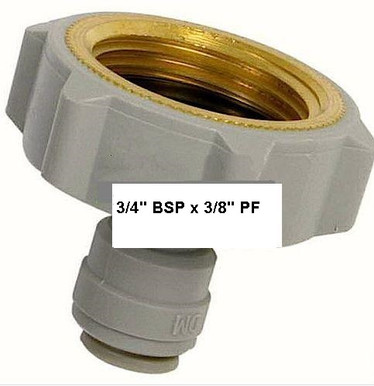 Water Pipe Adaptor 3/4" Female x 3/8" Push Fit for Plastic Tubing 