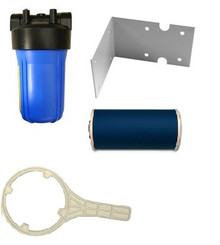 10" Housing Filter Kit with Jumbo Carbon Filter Bracket Spanner 1" Ports