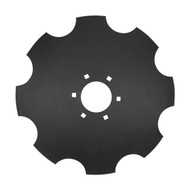 16" x 5mm, 6 on 4-1/4". 2.937" Pilot, 3/8" SQ Hole for Carriage Bolt, Notched Disc Blades Standard Concavity (DN085005D7)