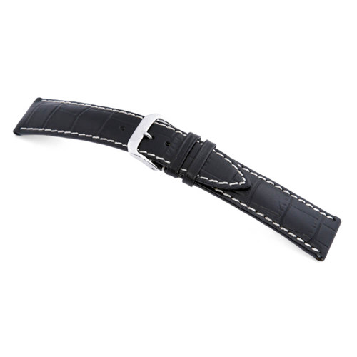 Black RIOS1931 New Orleans | Embossed Leather | Alligator Print Watch Band | RIOS1931.com