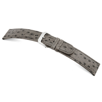 Stone Grey RIOS1931 Durban | Embossed Leather Watch Band | Ostrich Print | RIOS1931.com