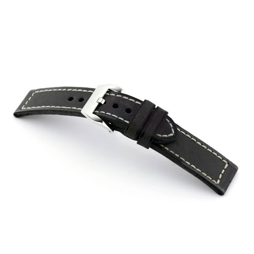 Black RIOS1931 Manchester, Panerai Style Vintage Leather Watch Band | RIOS1931.com