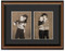 Two-toned walnut finish collage frame with 2-openings and black mat