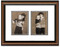 Two Toned Walnut finish 2-opening collage frame with white double mat