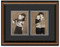 Two Toned Walnut finish 2-opening collage frame with raven black double mat