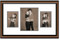Two Toned Walnut finish Collage frame, 3-openings, 2 sizes with white double mat