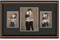 Two Toned Walnut finish Collage frame, 3-openings, 2 sizes with raven black double mat