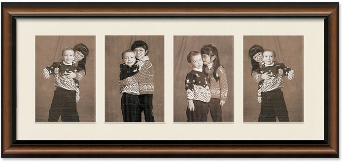 2-Toned Walnut frame for 3.5x5 pictures, Off White Mat