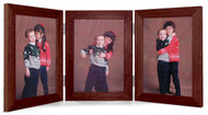 Triple Hinge Portrait 3.5x5 Picture Frame, Walnut Finish
