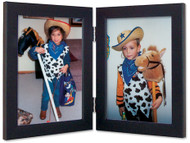 Double Hinge Vertical (Portrait) Picture Frame - Black Finish